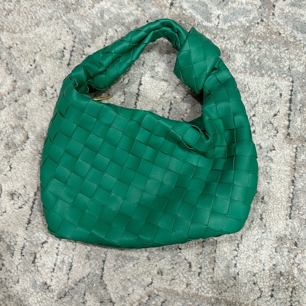Green woven bag